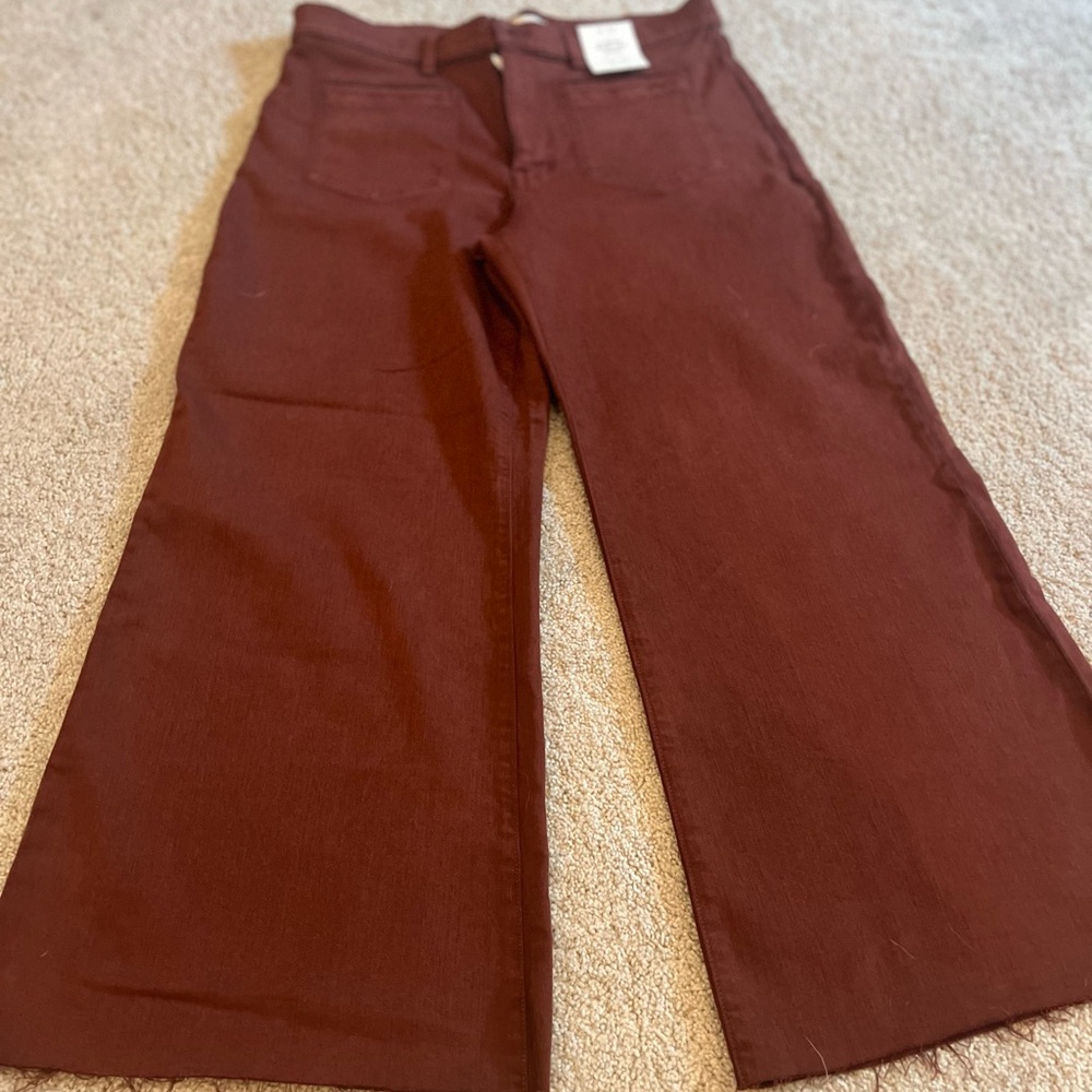 Madewell Burgundy Flared Wide-Leg Jeans New with tags - Picture 4 of 6